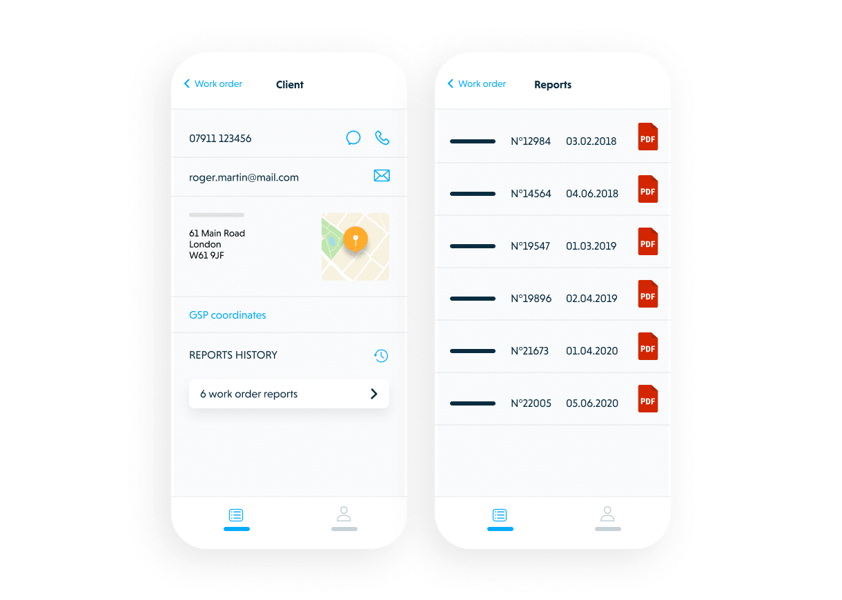 Mantenga una vista actualizada del material utilizado en las instalaciones de sus clientes